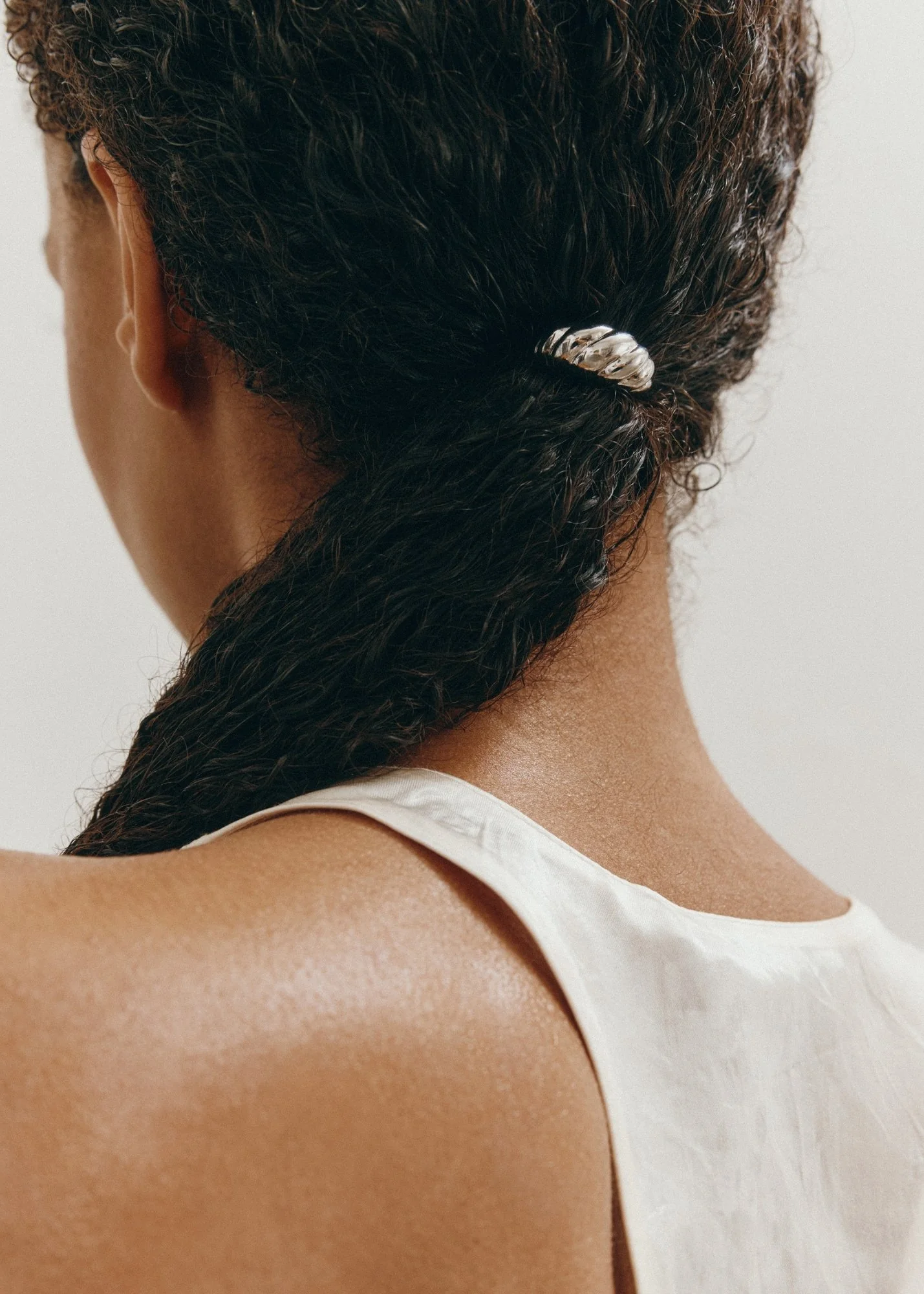 Pleated Hair Cuff in Silver - Image 3